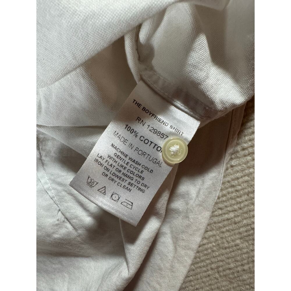 Rochelle Behrens The Boyfriend Shirt Women's XL White Cotton Button Down - Picture 7 of 8